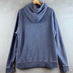 Outerknown Mens Hemp Organic Cotton Pullover Hoodie Blue Snap Neck Size L