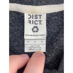 District Re-Fleece Hoodie Medium Charcoal Gray Graphic B Sweatshirt Excellent