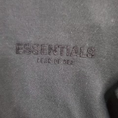 Fear of God Essentials Hoodie Mens Size Large Black Stretch Limo Sweatshirt Read