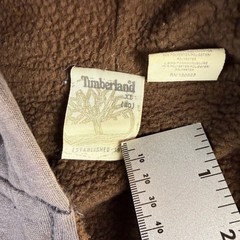 Timberland Mens XL Sherpa Lined Full Zip Hoodie Faded Gray Embroidered 1973 Logo
