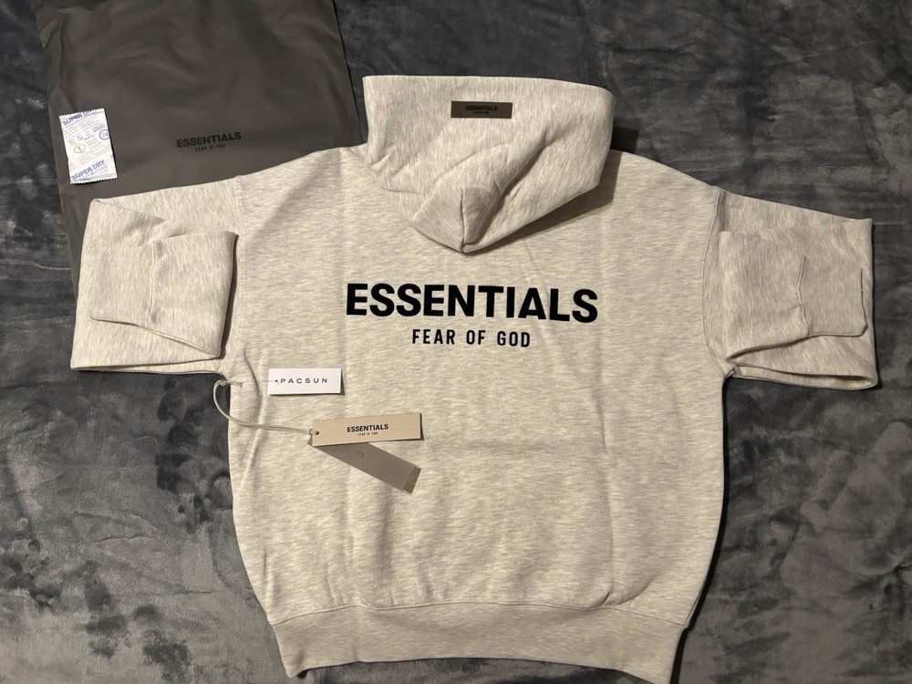 NWT Fear of God Essentials Light Oatmeal Hoodie Size XXS 100% Authentic✅