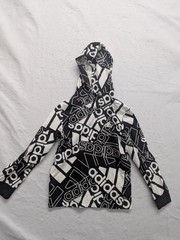Adidas Black & White Logo Print Hoodie