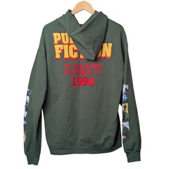 Pulp Fiction Hoodie Mens L Green Movie Graphic Sleeve Print Quentin Tarantino