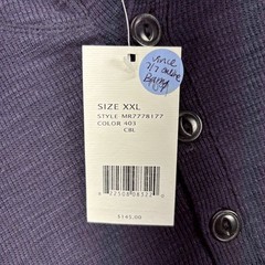 Vince Hoodie Henley Sweatshirt Men’s XXL Blue Cotton Luxury New $145