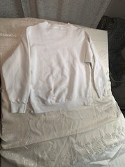 Marthé + François Girbaud White Embroidered Logo Fleece Crewneck One Size