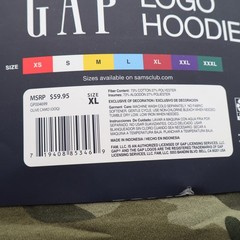 GAP Hoodie Unisex XL Olive Camo Embroidered Logo Fleece NEW