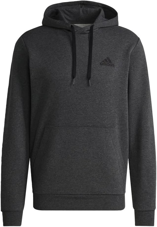 Adidas Essentials Fleece Men’s Hoodie Black/Dark Gray H12215 New