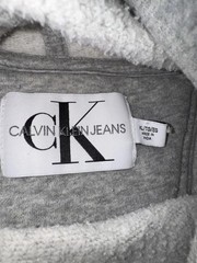 calvin klein pullover hoodie mens XL Gray Logo Designer Sports Comfort Warm