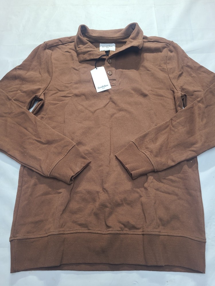 Men’s Regular Fit High Neck Pullover Sweatshirt Goodfellow & Co Brown Size S