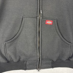 Vintage Dickies Waffle Knit Fleece Lined Jacket Men’s Large Black Faded Zip Up