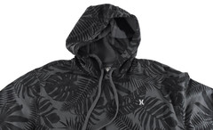 Hurley Men’s Hoodie S M L XL XXL Gray Tropical Print Pullover Sweatshirt Pockets
