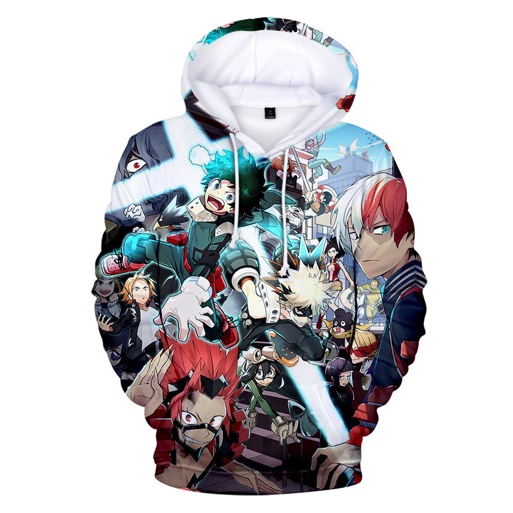 3D Anime Boku no My Hero Academia Hoodie Casual Sweater Pullover Sweatshirt