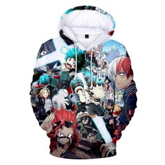 3D Anime Boku no My Hero Academia Hoodie Casual Sweater Pullover Sweatshirt