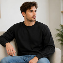 Mens Plain Crewneck Sweatshirt 3 Pack Bulk Lot Solid Pullovers S-3XL
