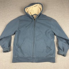 L.L. Bean Katahdin Iron WHoodie Mens M Blue Full Zip Sherpa Lined Fleece