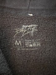 Blue Money Bandit Hoodie Black Zip Front Back Logo Patch Streetwear Mens Medium