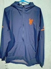 Adidas Hoodie Mens L Blue Pullover 1/4 Zip Hooded Pockets Breathable Lightweight