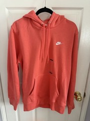 New Nike Sportswear Men’s Club Fleece Pullover SMALL CORAL Hoodie FN3859-814