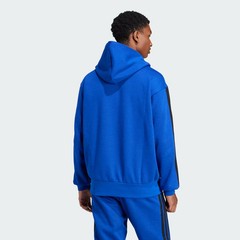 adidas Essentials 3-Stripes Fleece Hoodie Blue