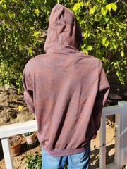 Super Massive Pullover Hoodie Medium Geometric Pattern Jacket Plum Orange