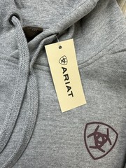 Ariat Men’s Lightweight Logo Hoodie Sweatshirt 10040817 Grey Size: XL