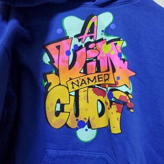 Kid Cudi Hoodie Mens Large Blue A Kid Named Cudi Music Rap Hip Hop Grafiti