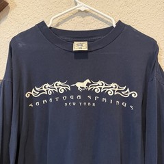 Vintage 90s Saratoga Springs New York Tribal Equestrian Horse Shirt Size XL