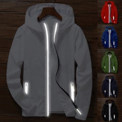 Men Waterproof Wind Breaker Zipper Hoodie Light Jacket Outwear Gym ThinWind Coat