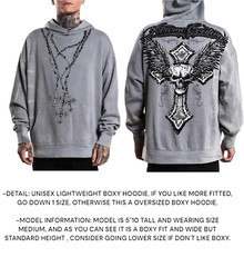 Xtreme Couture By Affliction Unisex Oversized Boxy Pullover Hoodie Uprising