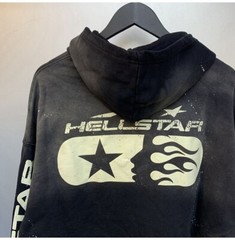 HELL print STAR zip-up hoodie Street Casual S, M, L, XL