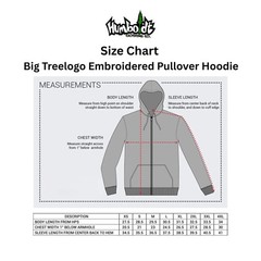 Humboldt Clothing Big Treelogo Embroidered Hoodie Charcoal White Forest Heavywei