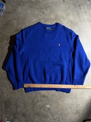 Vintage 90s Polo Ralph Lauren Sweatshirt Mens Size Large Blue W/ Orange Horse