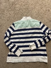 Vineyard Vines Sweatshirt Mens XL Multicolor Striped 1/4 Zip Mock Neck Logo