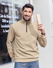 Men’s Solid Color Sweater Long Sleeve Mock Neck Polyester & Spandex Lightweight