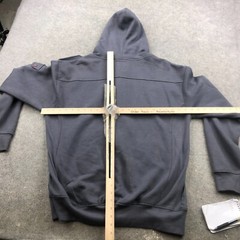 Sapphire Lounge Sweatshirt Mens 2XL Gray Button Front Hoodie Pockets Epaulette *