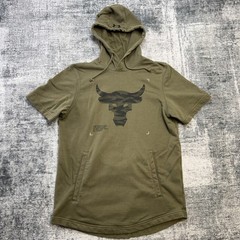 Under Armour Project Rock Hoodie Mens Small Short Sleeve Terry Gym Weights Train