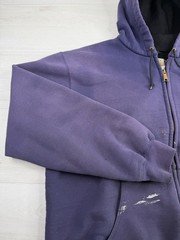 Vtg Carhartt J149 Jacket Full Zip Thermal Lined Faded Distressed Paint Marks L