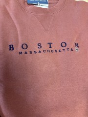 GEAR Men’s M Burgundy Crewneck Fleece Pullover Boston MA Embroidered Logo