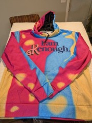 I Am Kenough Barbie Movie Hoodie Mattel Size L Pullover Tie Dye Fleece Lined