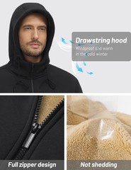 Men’s Winter Thermal Sweatshirts Full-Zip Up Sherpa Fleece Lined Hoodie Jacket