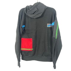 Cookies Black Multicolor Zip Pockets Mens Hoodie Medium Grunge Streetwear