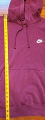 NIKE Hoodie Mens L Large Sweatshirt Dark Plum Embroider Swoosh Logo Spellout VTG