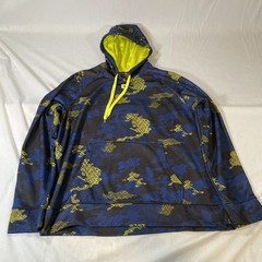 AND1 Basketball Mens XL Blue & Yellow Camo Activewear Pullover Hoodie Sweatshirt