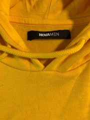 NovaMen Hoodie Men XL? 46″ Chest Yellow Fleece Lined Kangaroo Pockets Activewear