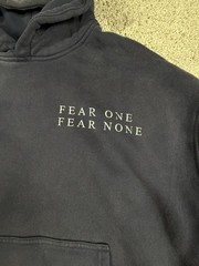 NWOT Streetwear Hoodie Fear One Fear None Premium Heavyweight Size Large Navy