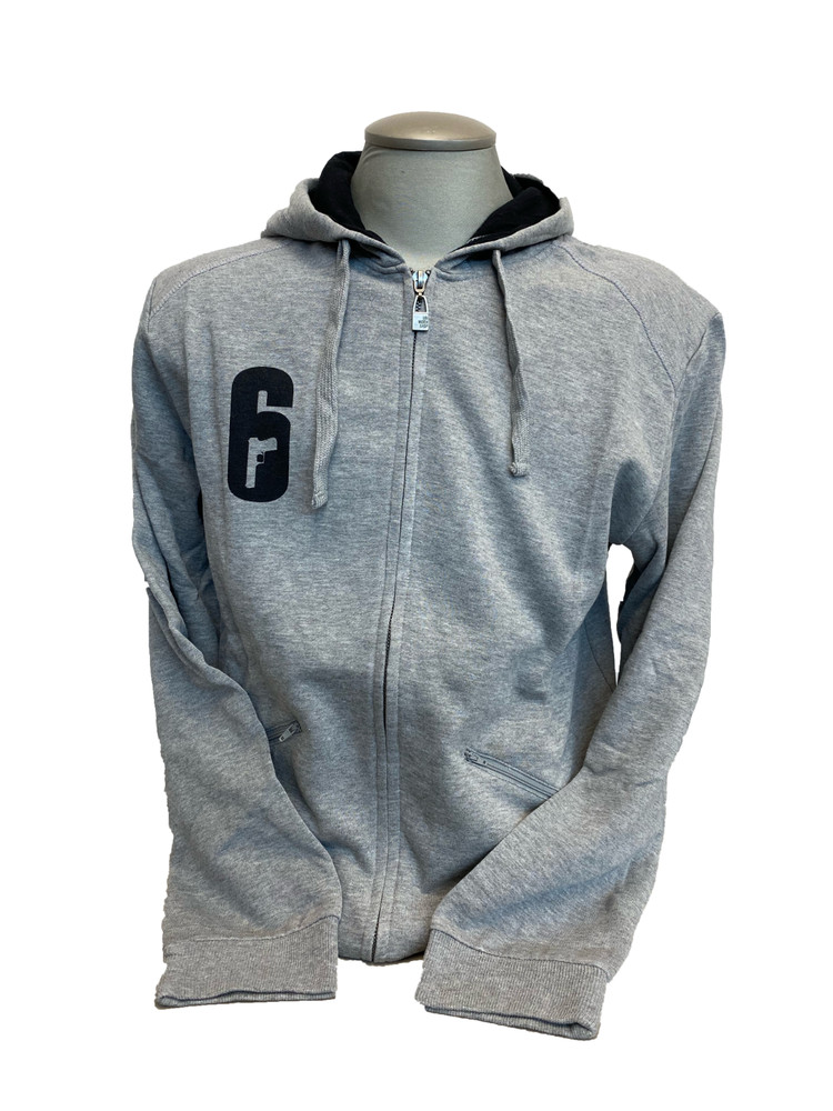 Hoodie Rainbow Six Grey Printed Sledge logo in back Official Ubisoft *Brand New*