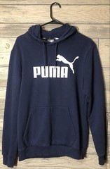 Puma Blue Sweater Hoodie Pullover Logo Men’s Small Excellent Flawless Condition