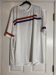 Source Unknown White Two-Piece Track Set with Red & Blue Stripes