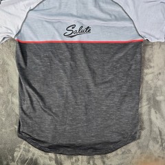 Novus Custom Performance Short Sleeve Zip Hoodie S Gray Red Salute Jersey 15