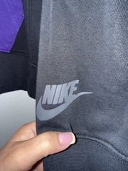 Nike Air Men’s L Fleece Pullover Hoodie Black/Green/Purple Graphic Logo
